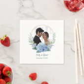 Blauw en Wit Bloemen Trouwfoto servetten (Insitu)