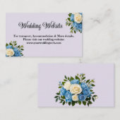 Blauw en Wit Bloemen Trouwruimte Kaart (Voorkant / Achterkant)