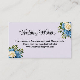 Blauw en Wit Bloemen Trouwruimte Kaart