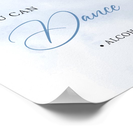 Blauw en wit bloemen Vertrouw me dat je kunt danse Poster (Hoek)