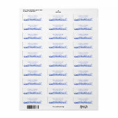 Blauw en wit bloemendesign bruiloftsfeest  etiket (Full Sheet)