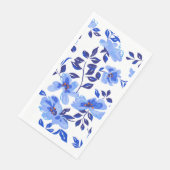 Blauw en wit bloemenpapier Diner servetten (Hoek)