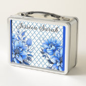 Blauw en wit bloemenschoonheid (Achterkant)