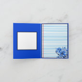 Blauw en wit bloemenschoonheid bedankkaart (Binnen)