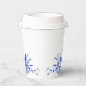 Blauw en wit bloemig bruidsdiner | Theepartij  Papieren Bekers (Rechts)