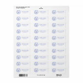 Blauw en Wit Bloemig Bruilofts Bruiloftsfeest Labe Etiket (Full Sheet)