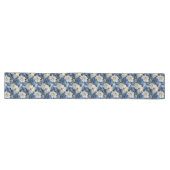 Blauw en wit bloemig tafelkleed (Horizontaal)
