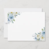 Blauw en wit bloemkaart bedankt voor huwelijkskaar (Achterkant)