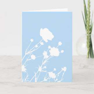 Blauw en Wit Bloemkaart Kaart