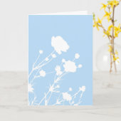 Blauw en Wit Bloemkaart Kaart (Gele Bloem)