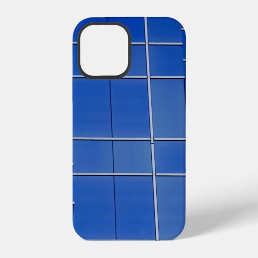 Blauw en wit bloemmotief textiel iPhone hoesje (Achterkant)