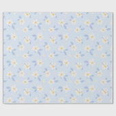 Blauw- en wit bloempatroon cadeaupapier (Vlak)