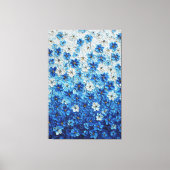 Blauw en wit bloemverloop Abstracte Wandkunst Canvas Afdruk (Voorkant)
