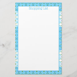 Blauw en Wit Blowered Briefpapier