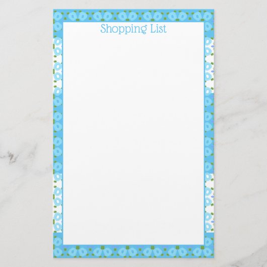 Blauw en Wit Blowered Briefpapier (Voorkant)