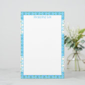 Blauw en Wit Blowered Briefpapier (Staand voorkant)