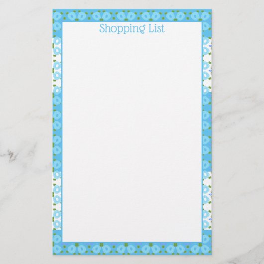 Blauw en Wit Blowered Briefpapier (Voorkant)