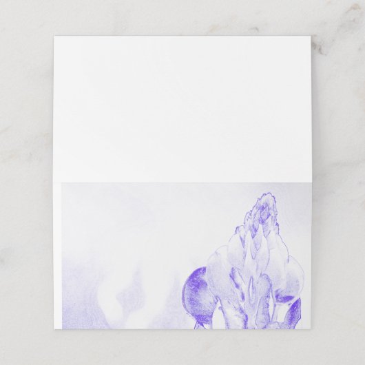 Blauw en wit Bluebonnet ontwerp Plaatskaartje (Buitenkant ongevouwen)