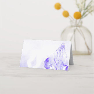 Blauw en wit Bluebonnet ontwerp Plaatskaartje
