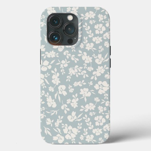 Blauw en wit Boho Floral Case-Mate iPhone Case (Achterkant)