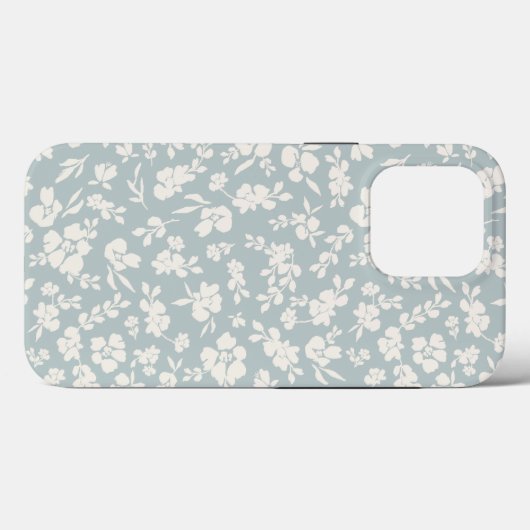 Blauw en wit Boho Floral Case-Mate iPhone Case (Achterkant (horizontaal))
