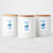 Blauw en wit bosbessen Snoep Voedselcontainer Etiket (Flessen)