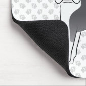 Blauw en wit Boston Terrier Cartoon hond & poten Muismat (Hoek)