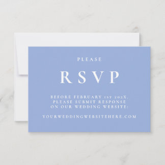 Blauw en wit botanisch elegante trouw-RSVP kaart