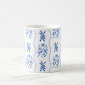 Blauw en wit botanisch mok (Center)