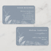 Blauw en wit botanisch Visitekaartje (Voorkant / Achterkant)