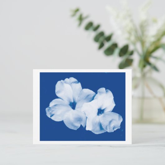 Blauw en wit briefkaart (Staand voorkant)