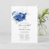 Blauw en wit bruid of Baby shower per post Kaart (Staand voorkant)