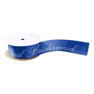 Blauw en wit bruidsmeisje lint