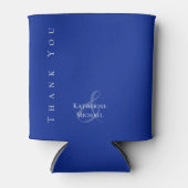 Blauw en Wit-Bruiloft-Dank u- Blikjeskoeler (Voorkant)