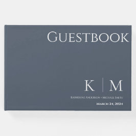 Blauw en wit-bruiloft gastenboek