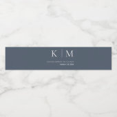 Blauw en Wit-Bruiloft- Waterfles Etiket (Enkel label)