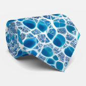Blauw en wit, bruisend, Abstracte ijsmozaïek Stropdas (Opgerold)