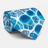 Blauw en wit, bruisend, Abstracte ijsmozaïek Stropdas (Opgerold)