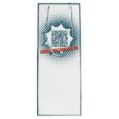 Blauw en wit bubbeltje bedankt! wijn cadeautas (Achterkant)