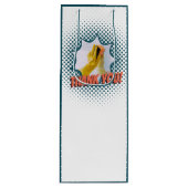 Blauw en wit bubbeltje bedankt! wijn cadeautas (Voorkant)