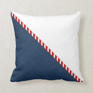 Blauw en wit buisje kussen