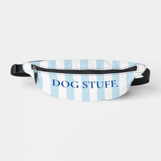 Blauw en Wit Cabana Streep Hond Moeder Hond Stuff Heuptasje (Voorkant)