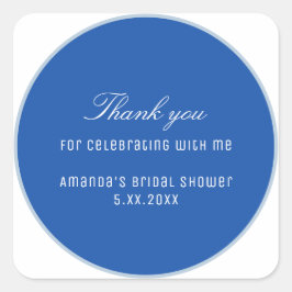 Blauw en wit cadeau vierkante sticker