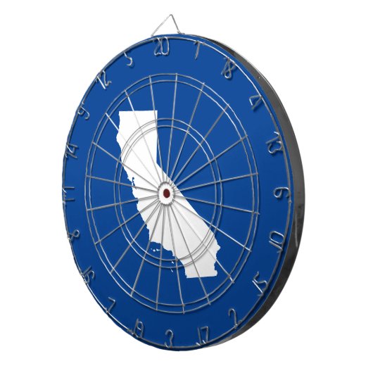Blauw en wit Californië Dartbord (Voorkant Rechts)