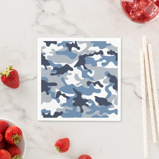 Blauw en wit Camouflage Servetten (Insitu)