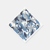 Blauw en wit Camouflage Servetten (Hoek)