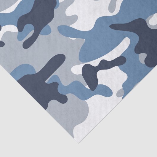 Blauw en wit Camouflage Tissuepapier (Detail)