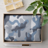 Blauw en wit Camouflage Tissuepapier (Geschenk)