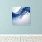 Blauw en Wit Canvas Afdruk (Insitu (Houten vloer))