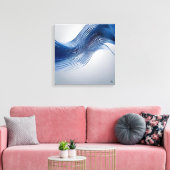 Blauw en Wit Canvas Afdruk (Insitu (Woonkamer))